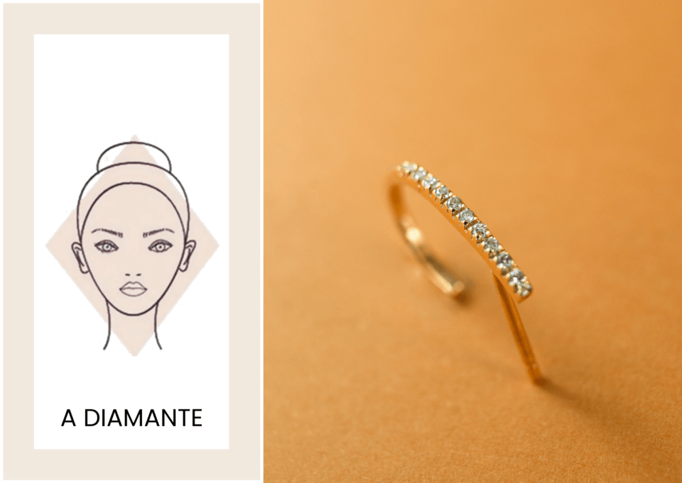 Quale orecchino abbinare al viso a diamante